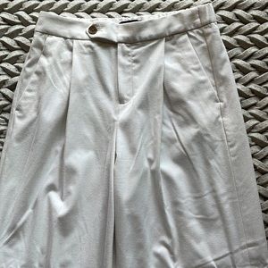 White Wide Leg Pleated Pant